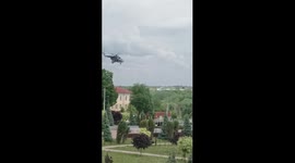Russian helicopter drops heat traps onto residential area as Ukrainian forces reportedly enter Belgorod