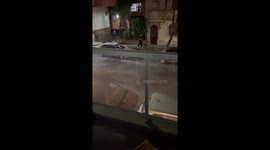 Cute little boy waves and greet every night from his window to the men of the truck that collects garbage