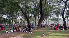 Enjoying Monas Park in Jakarta, Indonesia