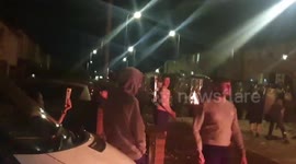 Ely Riots, Cardiff – 22nd May 2023 - Door Being Throw into Police Line