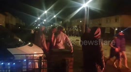 Ely Riots, Cardiff – 22nd May 2023 - 2nd Door Being Thrown into Police Line