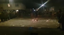 Ely Riots, Cardiff – 22nd May 2023 - Child Seat Thrown at Police Line