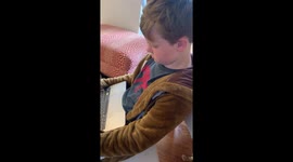Little boy cries from unwanted feels after listening to Lewis Capaldi