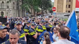 The police Are Coming in Tbilisi, Georgia