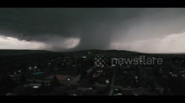 Drone Captures Passing Storm Cell