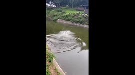 Heroic man dives to river to rescue drowning woman in central China