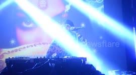 Party goers enjoying in night scene in toronto