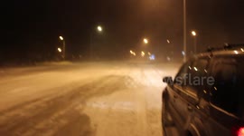 Blizzard conditions in South Dakota, USA