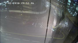 Moment tram and car collide in Croydon, London