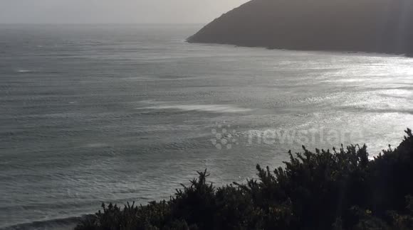 Storm Imogen wind causes beautiful shimmering sea