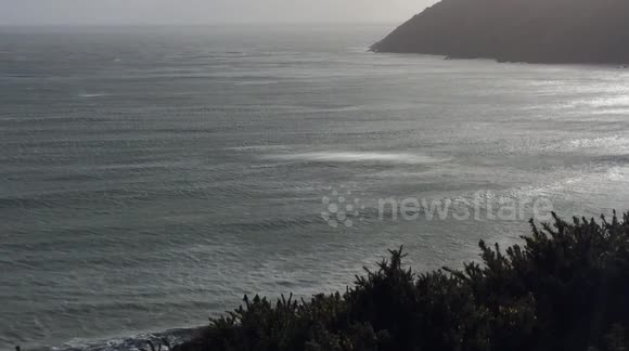 Storm Imogen wind causes beautiful shimmering sea