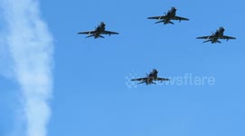 Commemorative fly by at LBA - 4 hawks