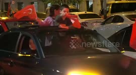 Erdogan supporters celebrate election victory in Istanbul, Turkey