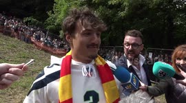 Cheesed off! Cheese rolling champion loses out to American newbie