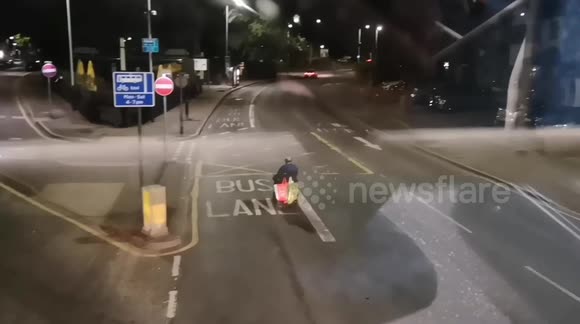 Man drives wheelchair on main London road prompting confrontation with bus driver