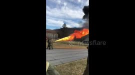 WATCH as a World War Two reenactor gets his hands on original M2 flamethrower and proves it still works!