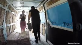 MEET the couple who sold both their businesses to travel the road and spent £8,500 transforming their Renault van into a glamper van called Lucy.