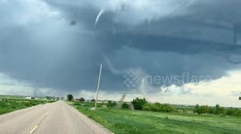 Tall Tornado Forming in Wiley, Colorado