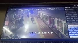 Cop comes to the rescue of elderly man who slipped while boarding moving train in western India