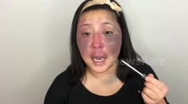 THIS woman hid behind makeup for years because she feared how people would react to the birthmark covering half her face, which spawned her new-found love for beauty blogging.