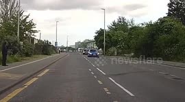 BMW does handbrake turns in a middle of the day near a driving test centre Erith.