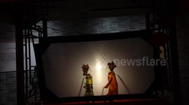A Folk Artist Performs Shadow Puppetry in Yichang, China