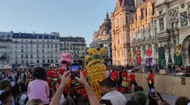 Nuit Blanche (White Night): Dragon Dance. Paris City Hall