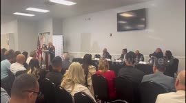 Alina Garcia Speaking at The Meeting Regarding Immigration Law in Hialeah, FL, USA