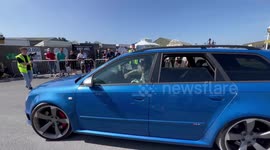 Audi RS4 estate gives it some beans at a car event in Oswestry