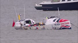 GB Row Team backtrack for shelter in Kent harbour, UK