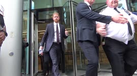 Prince Harry leaves High Court in central London on Tuesday