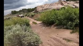 Girls Fall Out of the ATV Into a Puddle