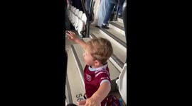 Young West Ham fan's heartfelt rendition of 'I'm forever blowing bubbles' steals the spotlight ahead of the game.