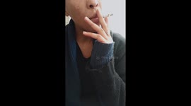 Brief nose exhale smoke video