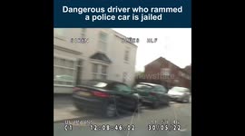 Dramatic police footage shows moment yob driver leads cops on 80mph chase before being handcuffed while hiding in a shop