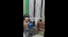 Khalib is a 2year old my nephew learned how to shoot bowl ball.