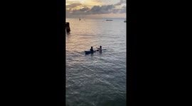 Brave resilience: unfazed individuals stay calm as boat sinks