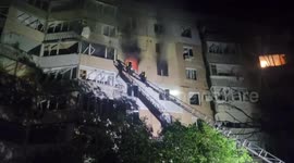 Video from the scene of the fire in an apartment building in Odesa