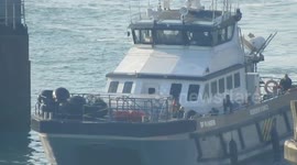 Border Force vessel Ranger arrives in Dover with dozens of migrants on board
