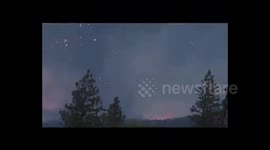 Smoke Covers The Road As wildfires Raging in Hope, BC, Canada