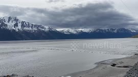 Person Surfs Alaskan Bore Tide