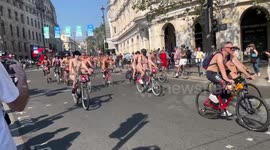Londoners take to the streets for World Naked Bike Ride day