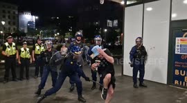 Manchester city fan beaten by police & screams in pain