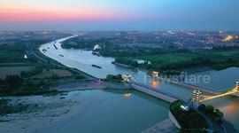 Beijing-Hangzhou Grand Canal Cargo Ships in Huaian, China