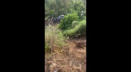 Car trying to climb a hill flips backward because of the steepness *Off-road car fail*