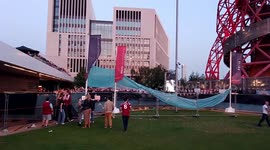 West ham United fans celebrating their team scoring at the European cup final