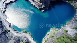 BETWEEN A ROCK AND A HEART PLACE! DRONE PHOTOGRAPHER CAPTURES AMAZING RARE MOMENT THAT LAKE DISTRICT QUARRY RESEMBLES THE SHAPE OF A HEART