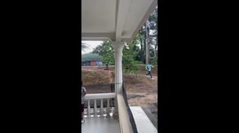 Hilarious escape: friends playfully outrun dog in Malaysia