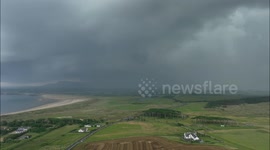 Drone captures lighting as storm looms over Ireland's Sligo