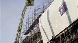London Emergency Services Tackle A Fire With The Help Of Drones To Survey The Roof Top Of A Six Story Building In Marylebone.
